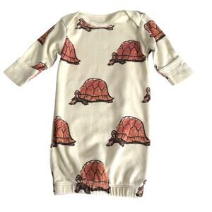 Babysoy newborn sleep gown sack organic cotton size 0-3 months tortoise